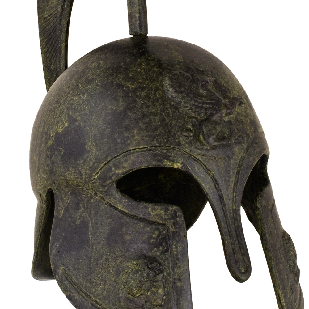 Greek Ancient Helmet depicting a Griffin - tall crest